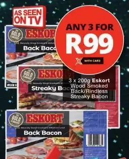 Checkers Eskort Wood Smoked Back/ Rindless Streaky Bacon offer