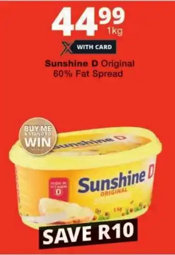 Checkers Sunshine D Original 60% Fat Spread offer