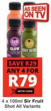 Checkers Sir Fruit Shot All Variants offer