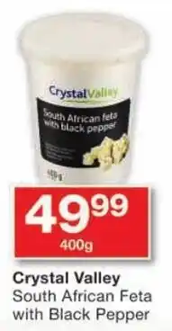 Checkers Crystal Valley South African Feta with Black Pepper offer