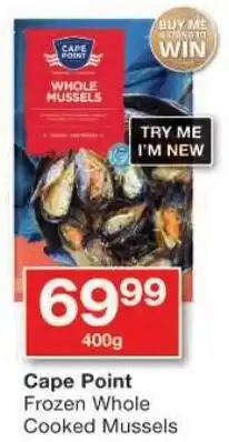 Checkers Cape Point Frozen Whole Cooked Mussels offer