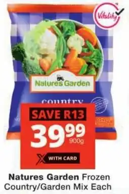 Checkers Natures Garden Frozen Country/ Garden Mix Each offer