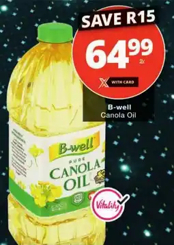 Checkers B-well Canola Oil offer