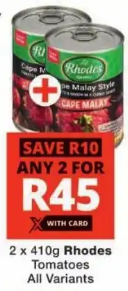 Checkers Rhodes Tomatoes All Variants offer