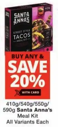 Checkers Santa Anna's Meal Kit All Variants offer