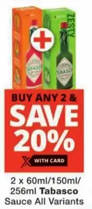 Checkers Tabasco Sauce All Variants offer