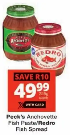 Checkers Peck's Anchovette Fish Paste/ Redro Fish Spread offer