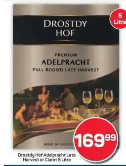 Pick n Pay Hypermarket Drostdy Hof Adelpracht Late Harvest or Claret 5 Litre offer