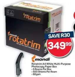 Pick n Pay Hypermarket Rotatrim A4 White Multi-Purpose Photocopy Paper Box offer
