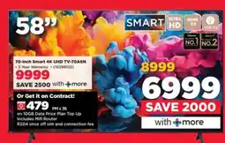HiFi Corp 70-inch Smart 4K UHD TV-70A6N offer