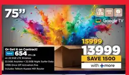 HiFi Corp 75'' QLED Google TV offer