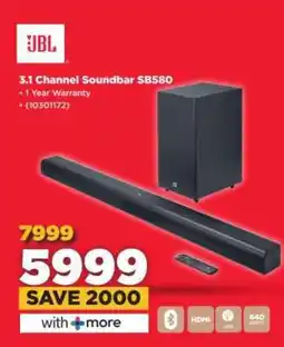 HiFi Corp JBL 3.1 Channel Soundbar SB580 offer