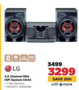 HiFi Corp LG 2.0 Channel Mini HiFi System CK43 offer