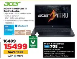 HiFi Corp Acer Nitro V 15 Intel Core i5 Gaming Laptop offer