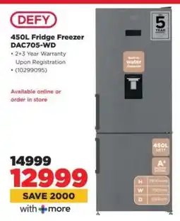 HiFi Corp DEFY 450L Fridge Freezer DAC705-WD offer