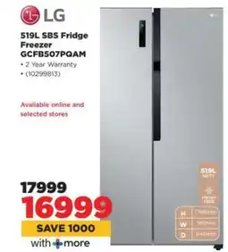 HiFi Corp LG 519L SBS Fridge Freezer GC-FB507PQAM offer
