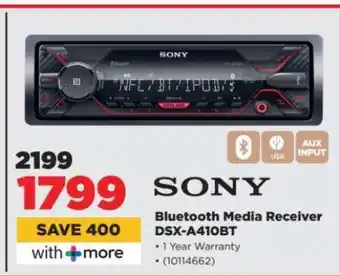 HiFi Corp Sony Bluetooth Media Receiver DSX-A410BT offer