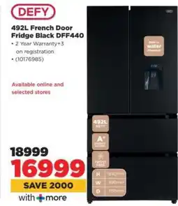 HiFi Corp DEFY 492L French Door Fridge Black DFF440 offer