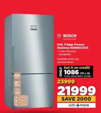HiFi Corp Bosch 619L Fridge Freezer Stainless KGN86CI30Z offer