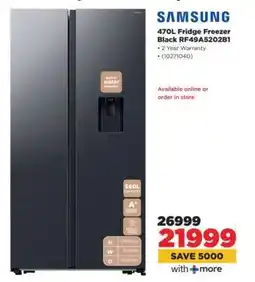 HiFi Corp Samsung 470L Fridge Freezer Black RF49A5202B1 offer