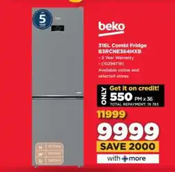HiFi Corp Beko 316L Combi Fridge B3RCNE364HXB offer