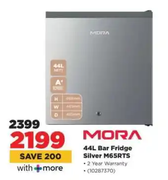 HiFi Corp MORA 44L Bar Fridge Silver M65RTS offer