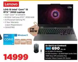 HiFi Corp Lenovo LOQ 15 Intel Core i5 RTX 3050 Laptop offer
