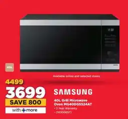 HiFi Corp Samsung 40L Grill Microwave Oven MG40DGS524AT offer