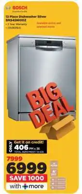 HiFi Corp Bosch 13 Place Dishwasher Silver SMS4SNI00Z offer
