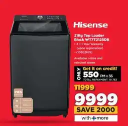 HiFi Corp Hisense 21Kg Top Loader Black WTT712125DB offer