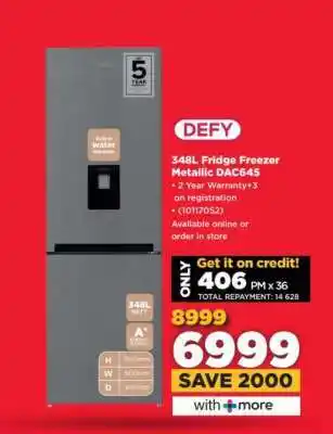 HiFi Corp DEFY 348L Fridge Freezer Metallic DAC645 offer