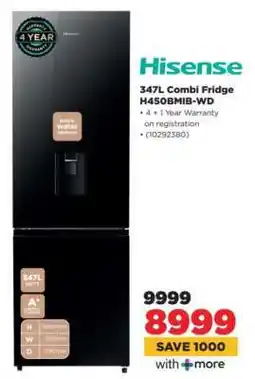 HiFi Corp Hisense 347L Combi Fridge H450BMIB-WD offer