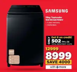 HiFi Corp Samsung 19kg Toploader WA19CG6745BV offer