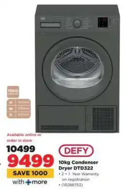HiFi Corp DEFY 10kg Condenser Dryer DTD322 offer