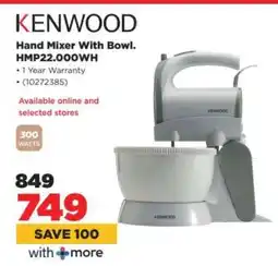 HiFi Corp KENWOOD Hand Mixer With Bowl.HMP22.000WH offer