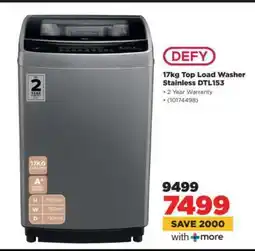 HiFi Corp Defy 17kg Top Load Washer Stainless DTL153 offer