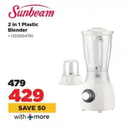 HiFi Corp Sunbeam 2 in 1 Plastic Blender offer