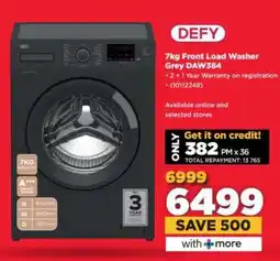 HiFi Corp DEFY 7kg Front Load Washer Grey DAW384 offer