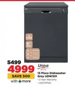 HiFi Corp Univa 13 Place Dishwasher Grey UDW301 offer