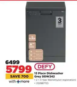 HiFi Corp 13 Place Dishwasher Grey DDW242 offer