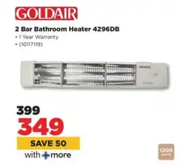 HiFi Corp Goldair 2 Bar Bathroom Heater 4296DB offer