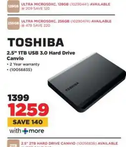 HiFi Corp TOSHIBA 2.5 1TB USB 3.0 Hard Drive Canvio offer