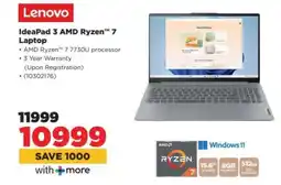 HiFi Corp Lenovo IdeaPad 3 AMD Ryzen 7 Laptop offer