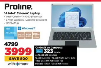 HiFi Corp Proline 14 Intel Celeron Laptop offer