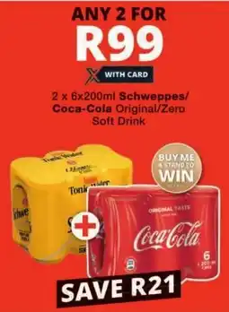 Checkers Schweppes/ Coca-Cola Original/ Zero Soft Drink offer