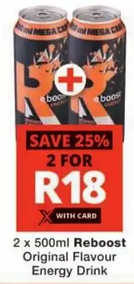 Checkers Reboost Original Flavour Energy Drink offer
