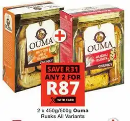 Checkers Ouma Rusks All Variants offer