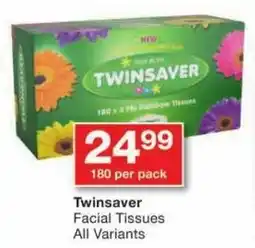 Checkers Twinsaver Facial Tissues All Variants offer