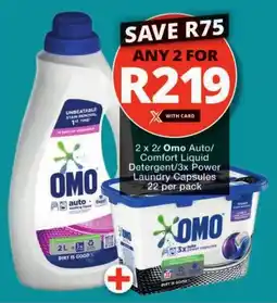 Checkers Omo Auto/ Comfort Liquid Detergent/ Power Laundry Capsules offer