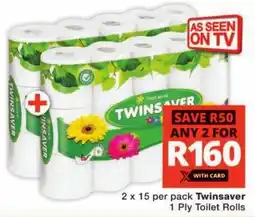 Checkers Twinsaver 1 Ply Toilet Rolls offer